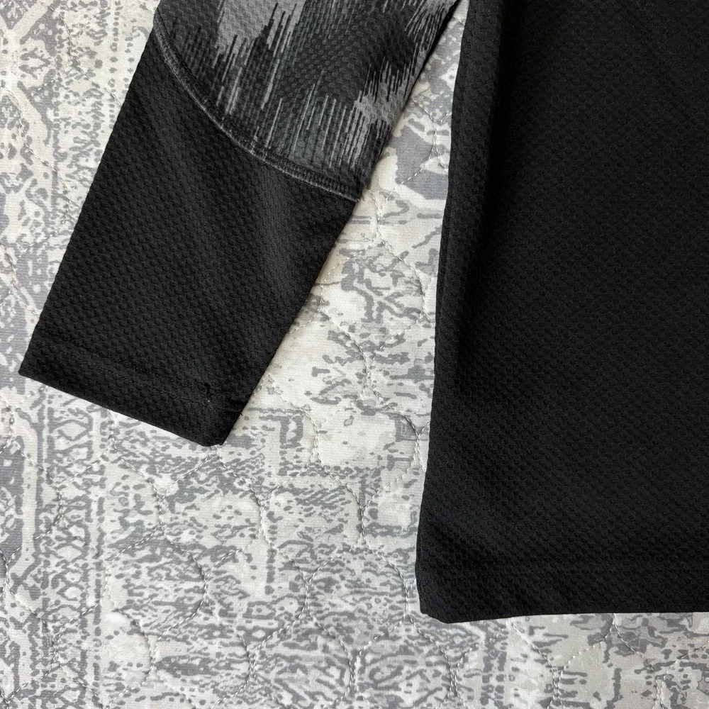 Old Navy Active 1/4 Full Zip Long Sleeve Athletic Youth Large 10-12 Black Green